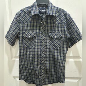 Wrangler Western Men's Wear Pearl Plaid‎ Snap Shirt S